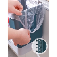 Cos de Gunoi Extensibil, Flippy, din Plastic, Reglabil, Pliabil, Versatil, pentru Bucatarie, Baie sau Birou, Cos Universal, 21x25x17 cm, Albastru Gri