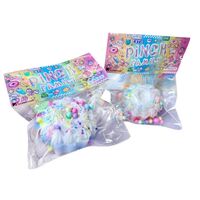 Jucarie Antistres Squishy, Flippy, cu Revenire Lenta, Squeeze Pinch Family, Model Prajitura, 8x8 cm, 90g, Ambalaj Transparent, Multicolor