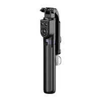 Trepied foto telescopic premium profesional Flippy Z14S , cadru multifunctional, telecomanda detasabila, pentru telefon/camera foto/gopro, functie selfie stick, ajustabil, pliabil, H33-140 cm, aluminiu, Negru