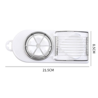 Feliator multifunctional Flippy pentru oua, mozzarela, fructe, 2 forme de feliere, agatatoare, 20 cm, Alb