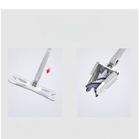 Mop Plat, Flippy, cu Sistem de Stoarcere, 2 Lavete Incluse, Lungime Telescopica 140 cm, Argintiu