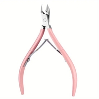 Cleste pentru Unghii si Cuticule, Flippy, din Otel Inoxidabil, Protectie Varf, 17 x 7 x 2 cm, Roz