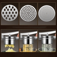 Presa Storcator pentru Fructe si Legume, Flippy, Zdrobitor Manual, Inox, 3 Discuri Interschimbabile, Usor de Stors si de Curatat, Ergonomic, 26.5 x 9.8 x 9.5 cm Argintiu