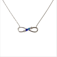 Colier Argint 925, Infinit cu Zirconii Albastre 40 cm