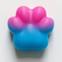 Jucarie Antistres Squishy, Flippy, cu Revenire Lenta, Labuta de Pisica Pufoasa, 7.5 cm, Ambalaj Transparent, Model 270512, Albastru/Roz