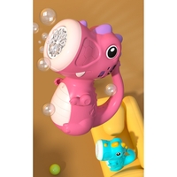 Jucarie Interactiva pentru Baloane de Sapun, Flippy, Sunete si Lumini, Model Dinozaur, cu 8 Orificii, 15 x 8.5 x 18.5, Roz