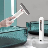 Mop de Mana Flippy, Mini-Portabil, cu Sistem de Stoarcere, Dispozitiv de Curatat Manual, cu Burete Absorbant, din PVA, 29.5 x 15.5 cm, 2 Rezerve, Alb