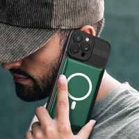 Husa Urban Armor  pentru Samsung S22 Verde inchis, Suport Auto Magnetic, Protectie Antisoc, Flippy