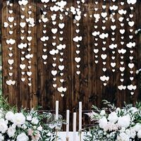 Banner cu Inimioare, Flippy, Tip Franjuri, 4 m, Rola de Ata Inclusa, Alb