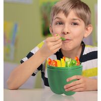 Cutie Alimentara, Flippy, Model Ardei, din Plastic, 9.8 x 9.8 x 10.7 cm, 350 ml, Verde
