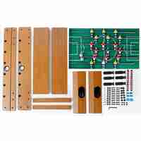 Masa de fotbal cu teren si 18 jucatori Flippy, cu tablou pentru scor, din metal, lemn si ABS, cu Picioare, 69 x 34 x 65 cm, pentru copii si adulti