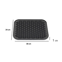 Covoras din Silicon pentru Scurgere Vase, Flippy, Uz Casnic, Rezistent la Temperaturi Ridicate, Izolator, 30x24 cm, Negru