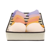 Cutie De Depozitare, Flippy, Pentru Lenjerie, Sosete Si Sutiene, Material Textil, 7 Compartimente, 32 x 32 x 10 cm, Culoare Bej
