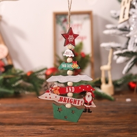 Decoratiune de Craciun din Lemn, Flippy, cu Snur pentru Agatare in Brad, Model Brad de Craciun, Scris May Your Days Be Merry And Bright, 17x12.8x0.4 cm, Multicolor