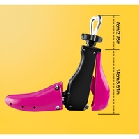 San/Calapod Pro Reglabil, Flippy, Alungire si Largire 4 Directii, Marime 40-47, Pantofi, Ghete, Adidasi, Arc, 22 x 21.5 x 7 cm, Roz / Negru