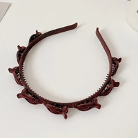 Bentita de Par pentru Femei, Flippy, Agrafa Stil Coreean, Accesoriu pentru Par cu Textura MultiStrat, 13 x 11.5 cm, Coffee