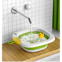 Lavoar Pliabil, Flippy, pentru Copii 1-8 Ani, Model Animat, din PP+TPE, 32x29x10 cm, Verde
