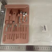 Set 16 Piese de Ingrijire Cosmetica, Flippy, pentru Manichiura, Pedichiura, Fata, Geanta Organizatoare din Piele Ecologica Inclusa, Roz