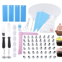 Set 70 Piese Ustensile pentru Ornare Prajituri, Flippy, din Plastic si Otel Inoxidabil, Multicolor