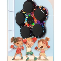 Jucarie de Boxat cu Muzica si Lumini, Flippy, Bluetooth, Incarcare USB, Aplicare cu Ventuze, 5 Tinte, 40x38x8 cm, 930 g, Negru