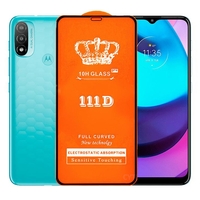 Folie Securizata pentru Motorola Moto E20, Flippy, Sticla de Protectie Compatibila cu Motorola Moto E20, Full Cover 111D, 10H GLASS, Margini Negre, Transparenta