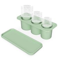 Forma pentru Gheata, Flippy, din Silicon, cuburi de gheata, forme rotunde, inghetare rapida, 20.7 x 8.4 x 6.5 cm Verde