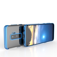 Husa Samsung Galaxy S9 Plus Transparent cu Margini Albastre