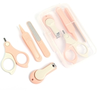 Set 4in1 de Ingrijire Unghii pentru Bebelusi, Flippy, Cutie de Depozitare Transparenta, 0-6 Ani, 13.6x8x2 cm, Roz
