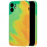 Husa protectie Flippy compatibila cu Apple iPhone 12 Pro Tpu Ombre, Verde/Portocaliu