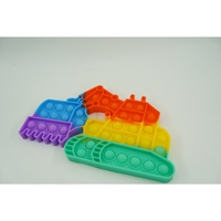 Jucarie antistres din silicon Flippy, Pop it Now and Flip It ,Excavator ,Multicolor ,Model 4