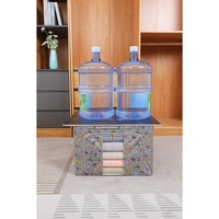 Cutie Depozitare, Flippy, 66L, din Material Textil, 50 x 40 x 33 cm, pentru Haine si Lenjerii, Model Fluturasi, Gri Inchis