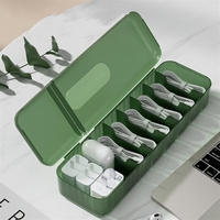 Cutie Organizatoare pentru Cabluri, Flippy, din Plastic, 28 x 9 x 6 cm, Verde