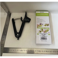 Dispozitiv de Scos Samburi, Flippy, Manual, cu 1 Gaura, pentru Cirese/Masline, 20.5 x 3.8 x 13 cm, din ABS+Otel Inoxidabil, cu Maner, Negru