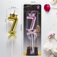 Lumanare Cifra 7, Flippy, Model Coroana cu Fundita, Pentru Tort, 6 x 2.5 cm Mov