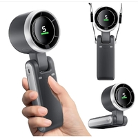 Mini Ventilator Portabil, Flippy, 5 Trepte de Viteza, Afisaj Digital, Incarcare USB, 5V, 2A, 5.95 x 5.2 x 17.2 cm, Negru