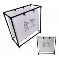 Cos de Rufe, Flippy, 1 Cos, Cadru de Otel Inoxidabil, 97 x 44 x 57 cm, Negru