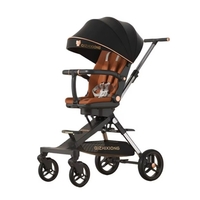 Carucior Sport Flippy 3in1, 6-36 Luni, Pliabil, Tavita pentru Masa, Pat de Dormit, Centura de Siguranta, Roti 360 Grade, Reversibil, Parasolar, Maner Reglabil, 64 x 35 x 100 cm, Negru