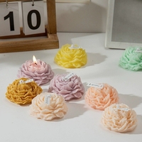Lumanare Parfumata, Flippy, Model Trandafir, Ardere 10h, 70 g, 7.5 x 3.5 cm, Parfum de Piersica, Roz Pal
