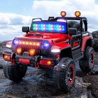 Masina Electrica pentru Copii, Flippy, Off-Road, Conectare Bluetooth, telecomanda, Tractiune Spate, Lumina Intermitenta, Baterie 12V 7Ah, 120 x 63 x 68cm, Rosu