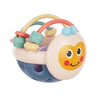 Jucarie Minge pentru Bebelusi, Flippy, pentru Dentitie, Interactiva, 0-12 Luni, Roz-Multicolor