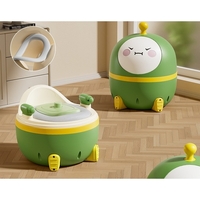 Olita 2in1, Flippy, Model Ou, cu Reductor WC, din Plastic, cu Muzica si Lumini, 29 x 29 x 22 cm, Verde