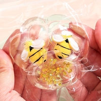 Jucarie Antistres Squishy, Flippy, cu Revenire Lenta, Squeeze Pinch Family, Model Cat Paw, 6.5 x 7 cm, din Tpr, 4-6 Ani, Model 7 Insecte, Transparent