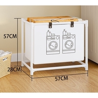 Cos de Rufe, Flippy, 1 Cos, Cadru de Otel Inoxidabil, 97 x 44 x 57 cm, Alb