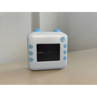 Camera Instantanee pentru Copii, Flippy, cu Functie de Printare, Cablu USB-C, Bluetooth, compatibil iOS/Android, Imprimare APP, Model Urechi, Snur Subtire Inclus, Albastru