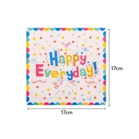 Set 20 de Servetele de Masa, Flippy, Model Happy Everyday, 17 x 17 cm, Multicolor