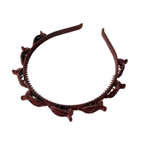 Bentita de Par pentru Femei, Flippy, Agrafa Stil Coreean, Accesoriu pentru Par cu Textura MultiStrat, 13 x 11.5 cm, Coffee