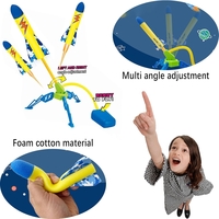 Jucarie pentru Copii, Flippy, Lansator de Rachete cu Piciorul, un Singur Lansator, 3 Rachete cu Lumini, 40.5 cm Inaltime, Multicolor