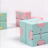 Cub antistres, Fidget Toy, Infinity Magic Cube, Albastru/Roz, 4x4x4 cm