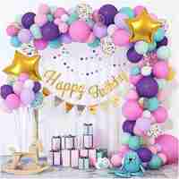 Baloane pentru Arcada HAPPY BIRTHDAY, Flippy, baloane decorative din Latex, Set Mix 127 Baloane Colorate, Multicolor
