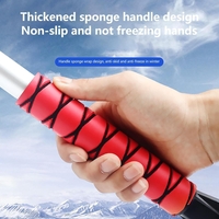 Perie de Zapada cu Racleta pentru Masina, Flippy, Multifunctionala, Demontabila, cu Maner Antiderapant, Aluminiu, Plastic, Fragmentarea Ghetii de pe Parbriz, Solutia pentru Iarna, pentru Dezghetare, 68x24x11.1 cm, Rosu